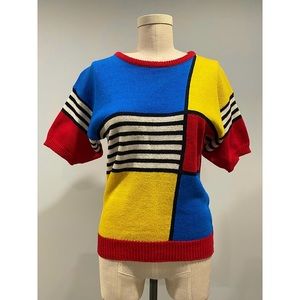 Jaymee Papell Vintage Color Block Sweater Sz M